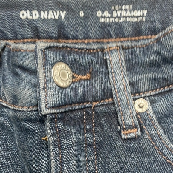 Old Navy High Rise O.G straight Strech Dark Wash Denim Size 0 NWT new With Tags - Picture 4 of 8